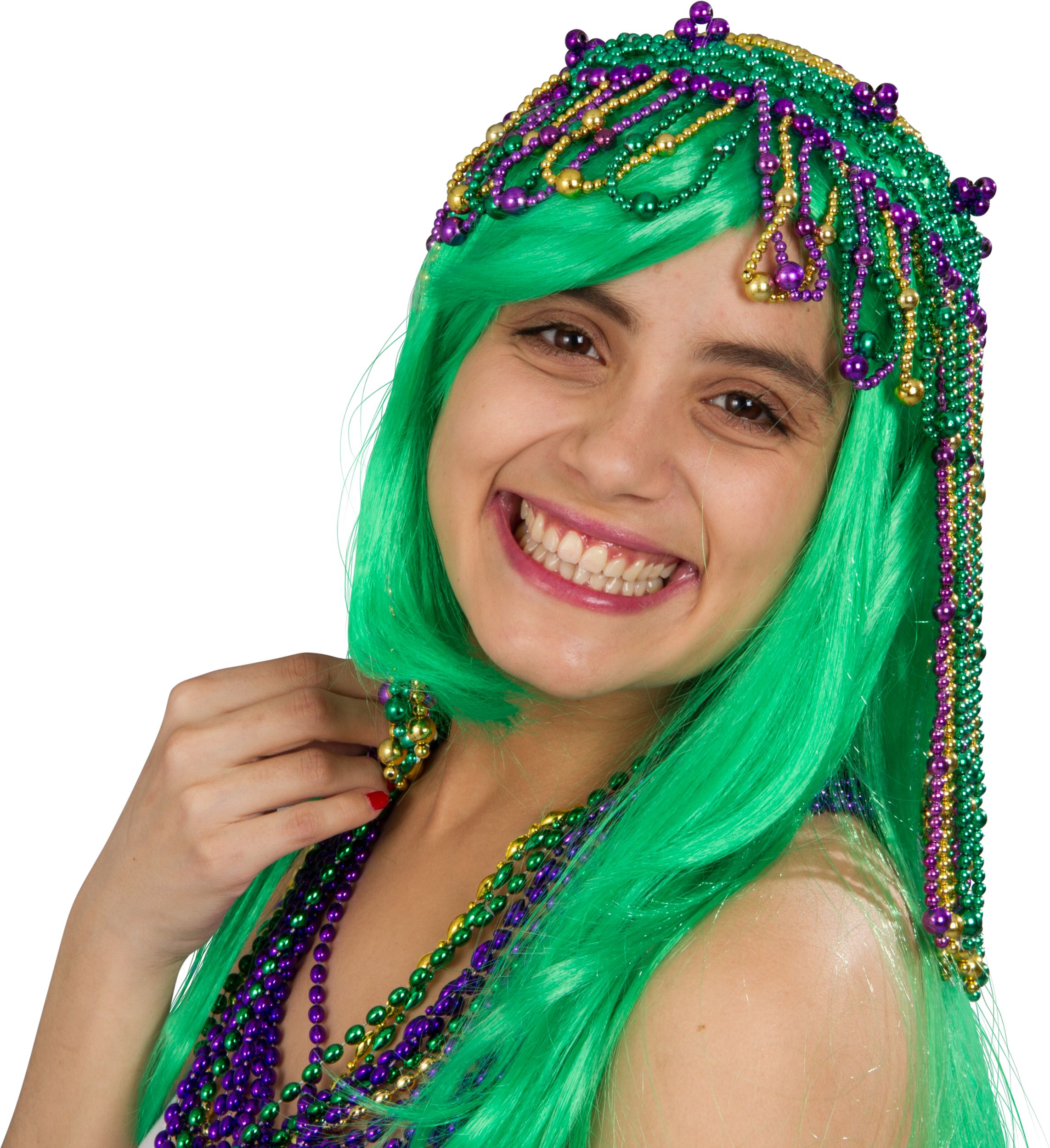 Mardi Gras Bead Necklaces, 100-pk CloseUp