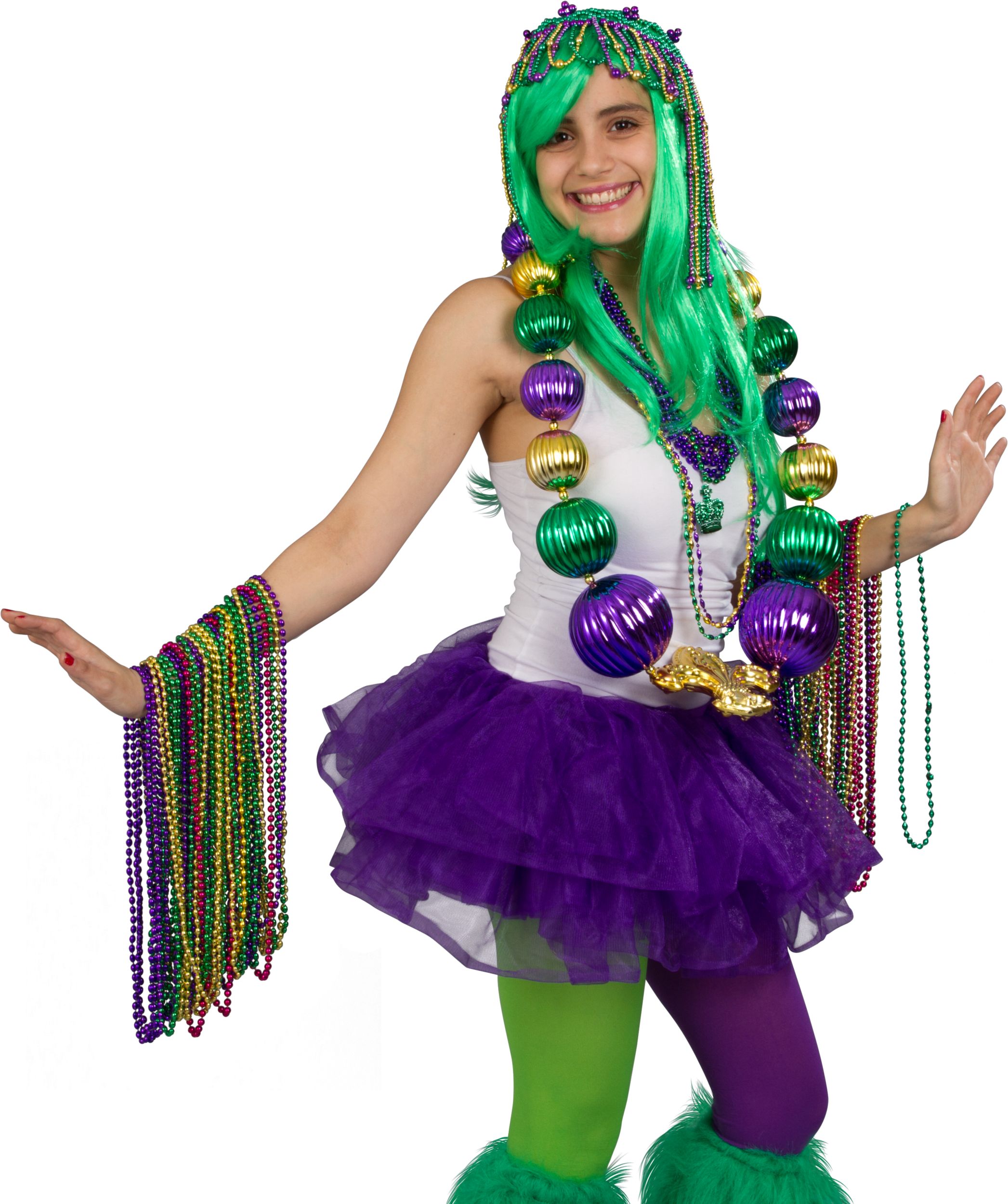 Mardi Gras Bead Necklaces, 100-pk Composite_or_Mixed