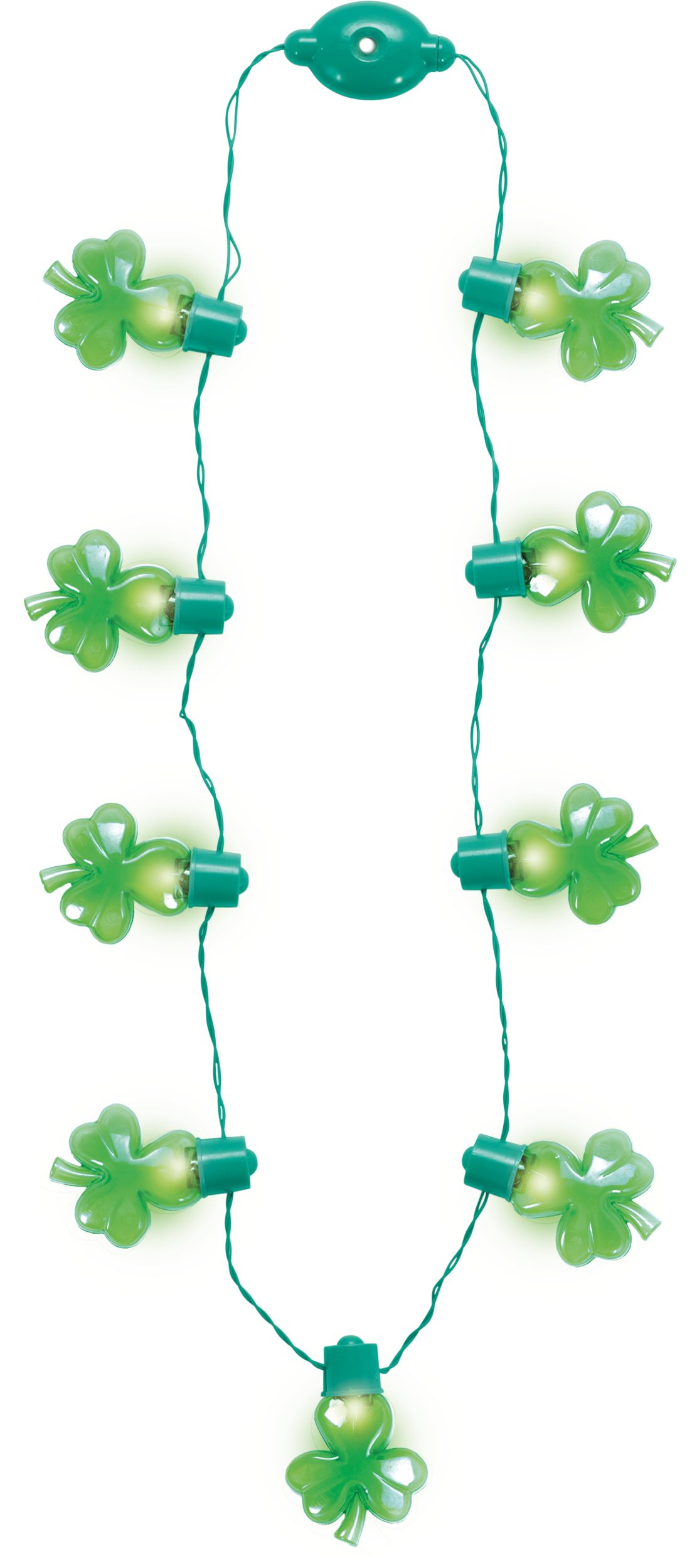 Shamrock LightUp Pendant Necklace, Green, One Size, Batteries included