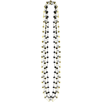 Black, Gold, & Silver Star Bead Necklaces, 4-pk Front_Flat