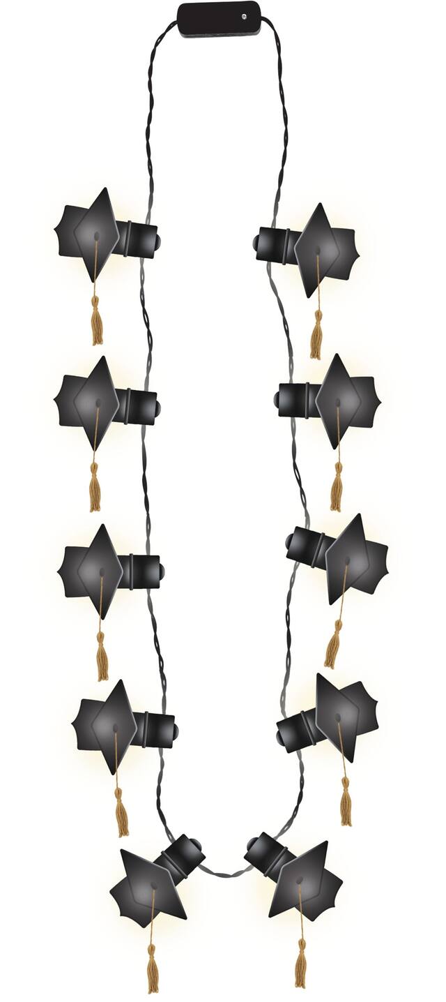 Light-Up Graduation Cap Necklace Overhead_Flat