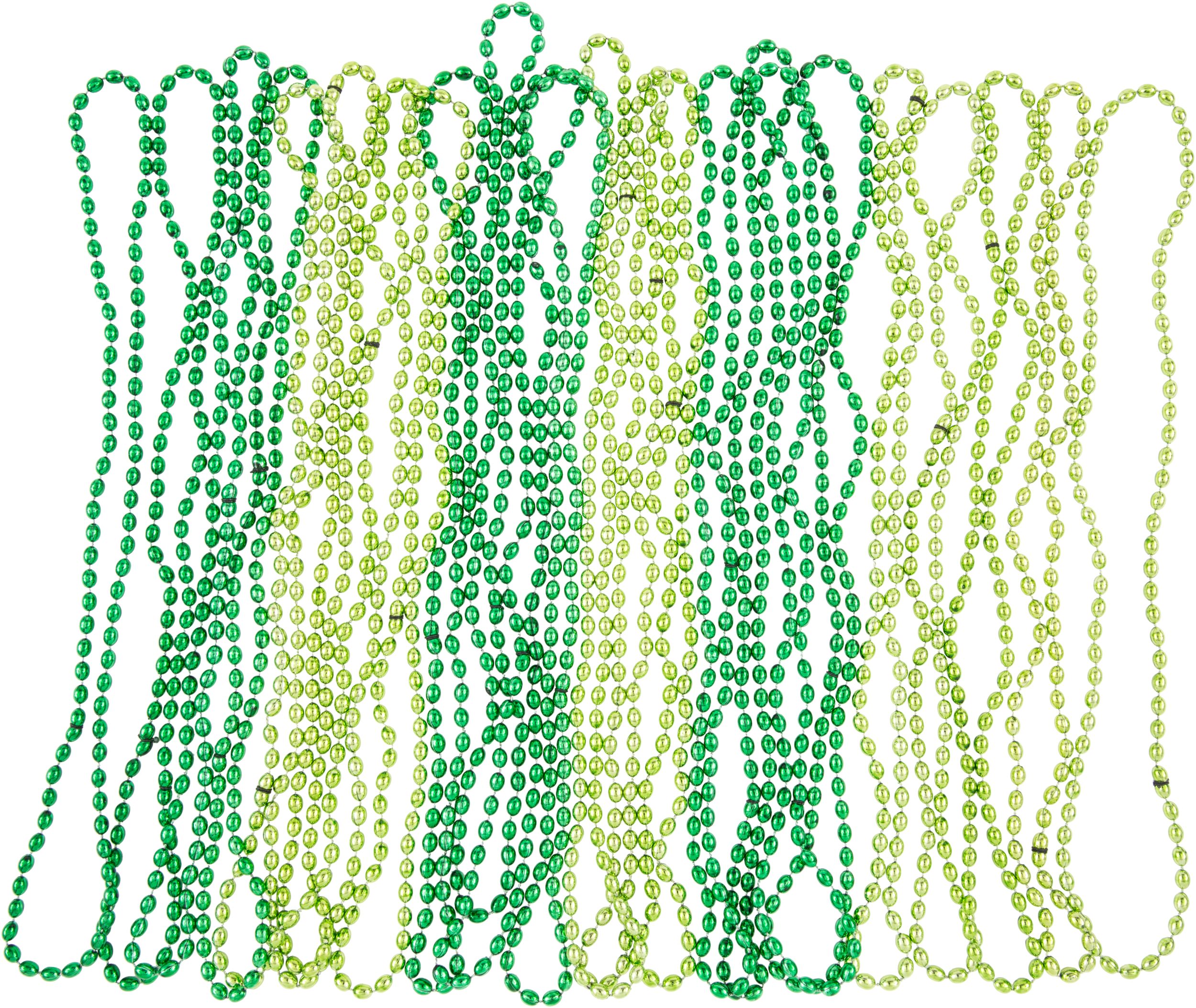 Colliers de perles de la Saint-Patrick pour cadeaux-surprises et salle de classe, paq. 24, vert Front_Flat