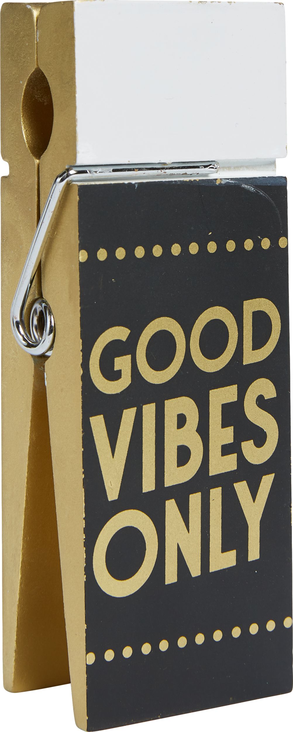 Jumbo Good Vibes Only Clothespin Photo Holder Front_Angled_Right