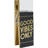 Jumbo Good Vibes Only Clothespin Photo Holder Front_Angled_Right