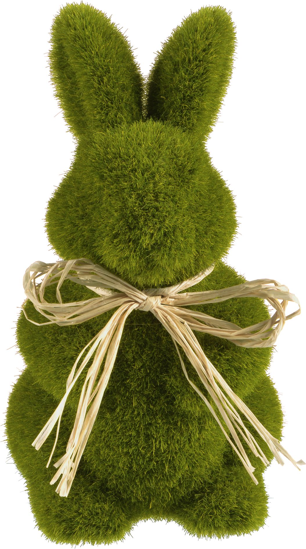 Bunny Rabbit Moss Sign Table Centerpiece Decoration, Green, 7.5-in, for Easter Front_Flat