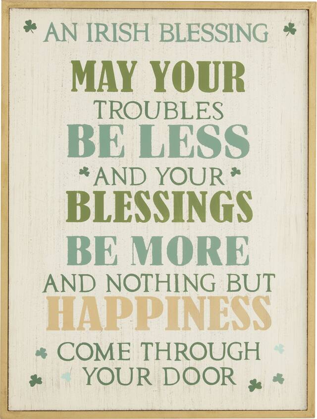 An Irish Blessing Sign Front_Flat