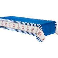 Nappe en vinyle à dos en flanelle à rayures nautique Front_Angled_Left