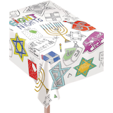 Nappe à colorier rectangulaire jetable en papier, noir/blanc, 9,5x15 po, pour Hanoukka Front_Angled_Right