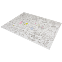 Rectangle Paper Disposable Colouring Table Cover, Black/White, 9.5x15-in, for Easter