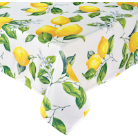 Lemon Fabric Tablecloth CloseUp
