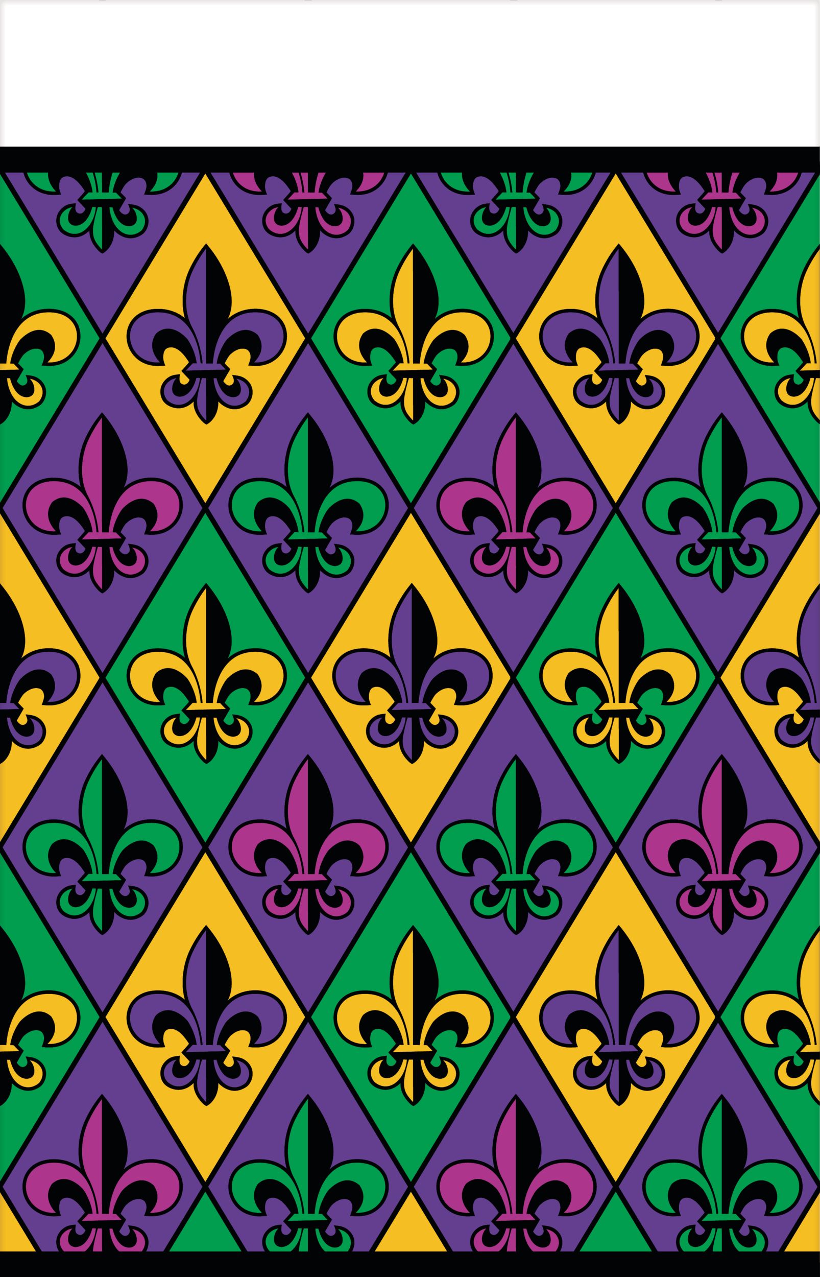 Fleur-de-Lis Mardi Gras Table Cover Front_Flat