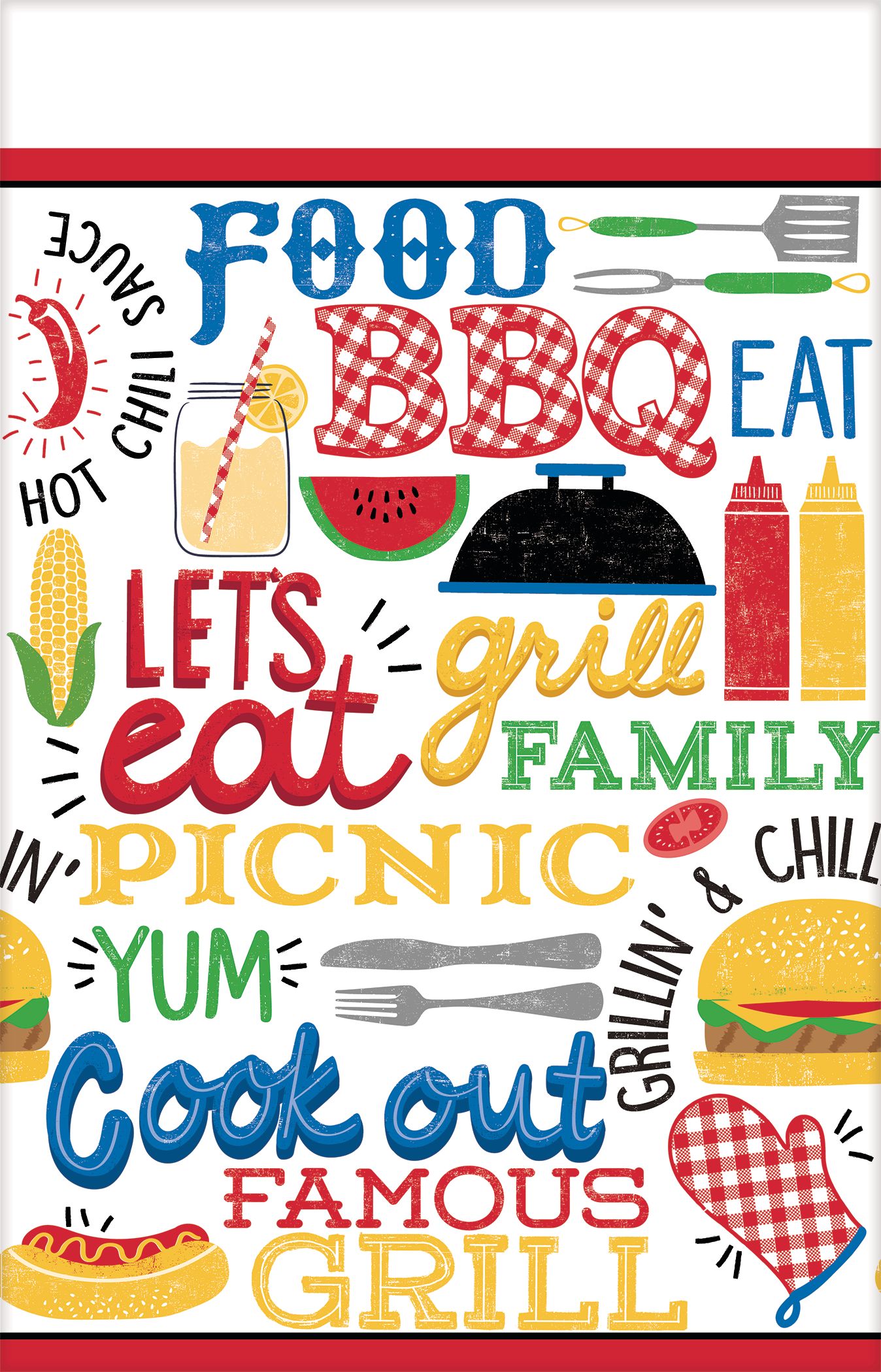 BBQ Picnic Table Cover Front_Flat