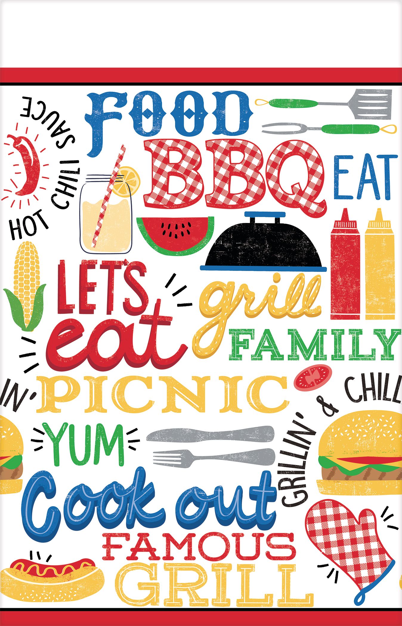 BBQ Picnic Table Cover Front_Flat