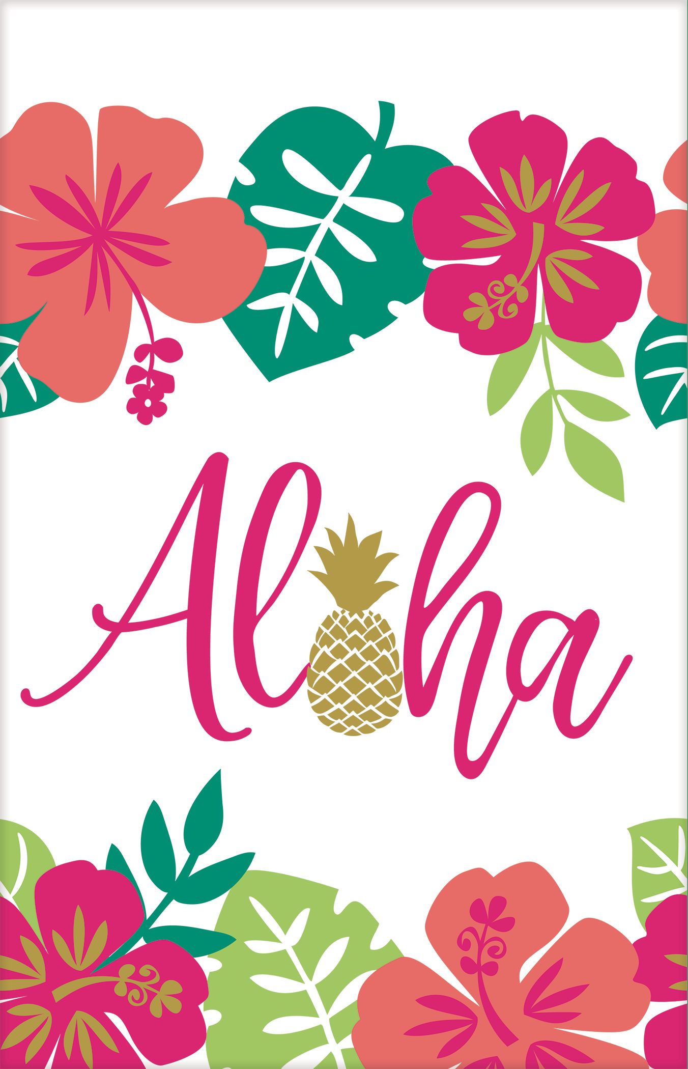 You Had Me at Aloha Paper Table Cover Front_Flat