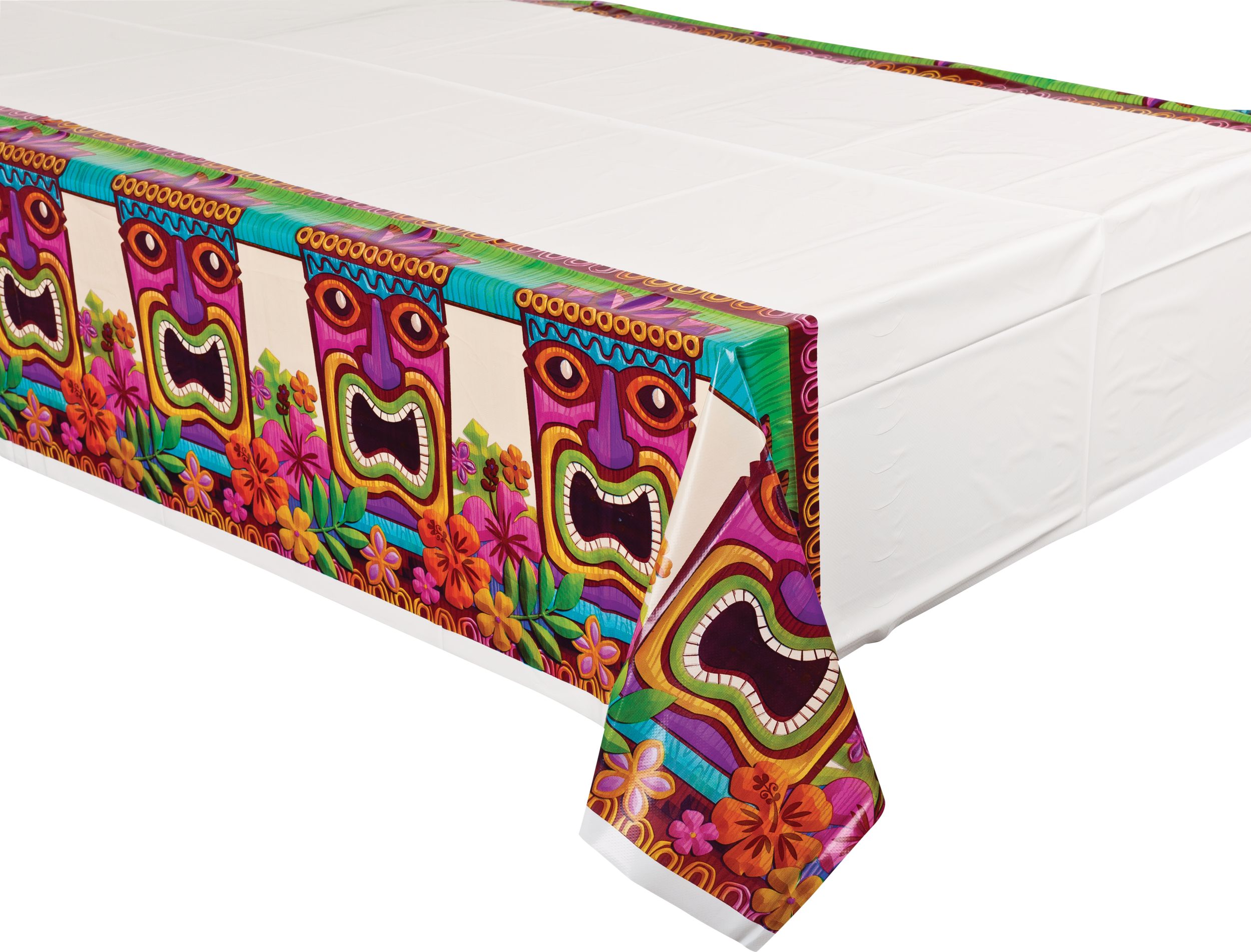 Tropical Tiki Plastic Table Covers, 3-pk Front_Angled_Left