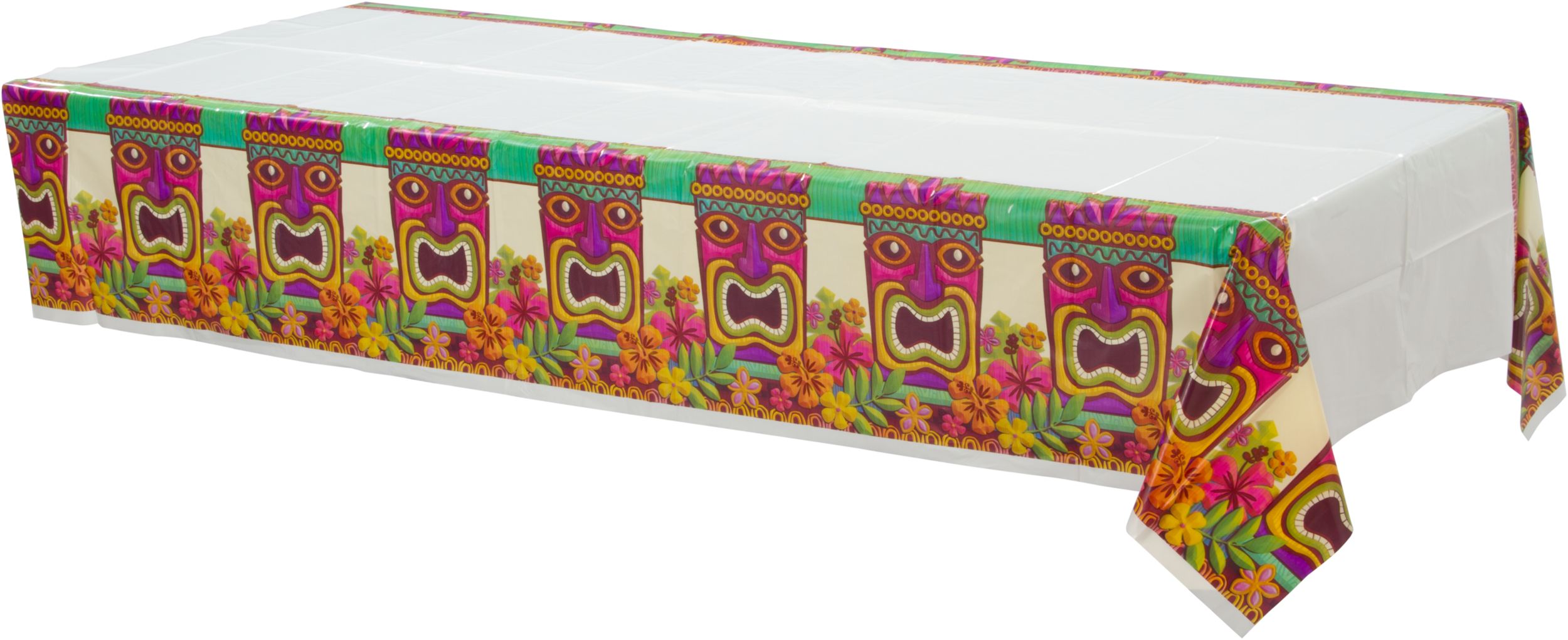 Tropical Tiki Plastic Table Covers, 3-pk Front_Angled_Left