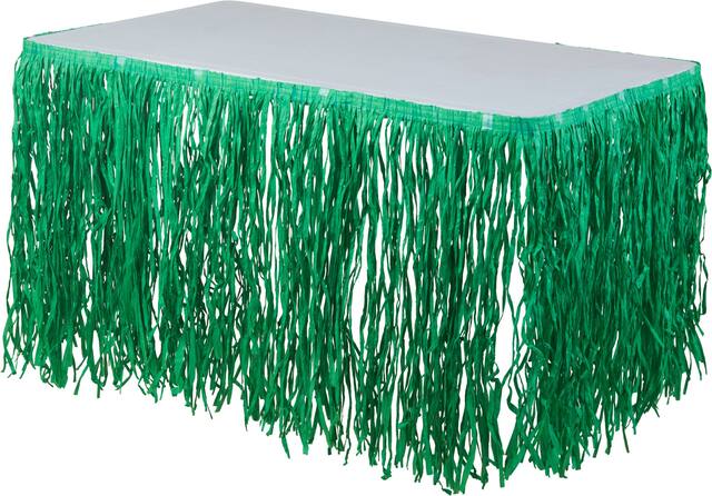 Green Grass Table Skirt Front_Angled_Left