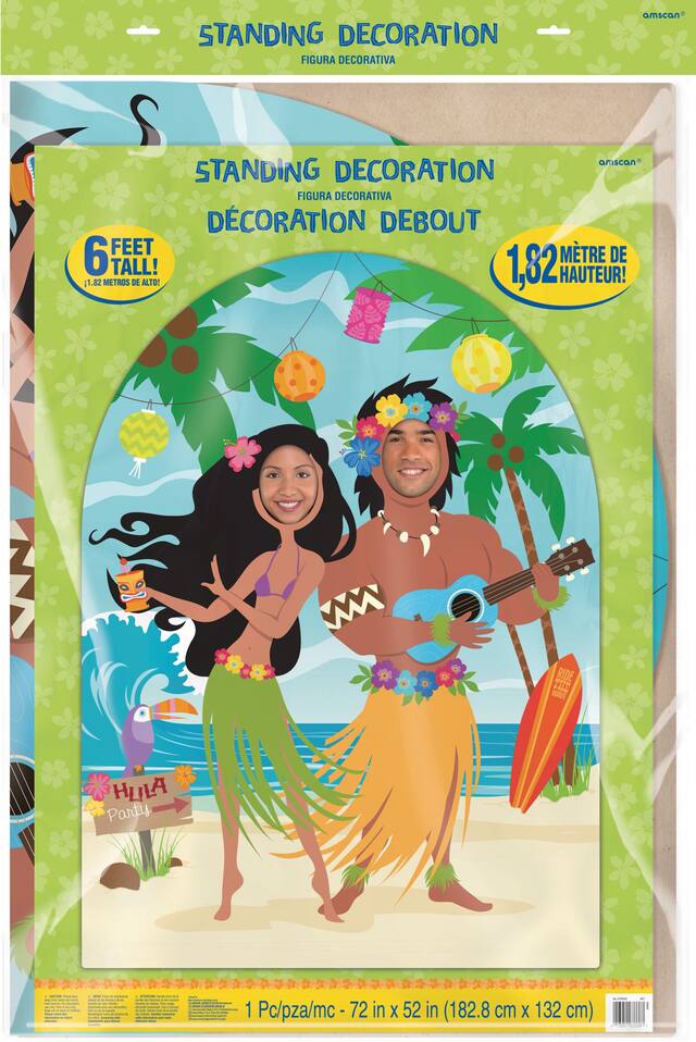 Découpe photo danseuse hawaïenne grandeur nature Front_Flat
