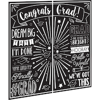 Décoration de scène remise de diplôme, noir et blanc, paq. 2 Front_Angled_Right