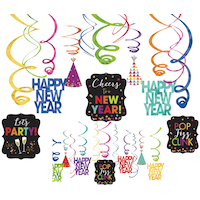 Colourful New Year's Swirl Decorations, 30-pk Front_Flat