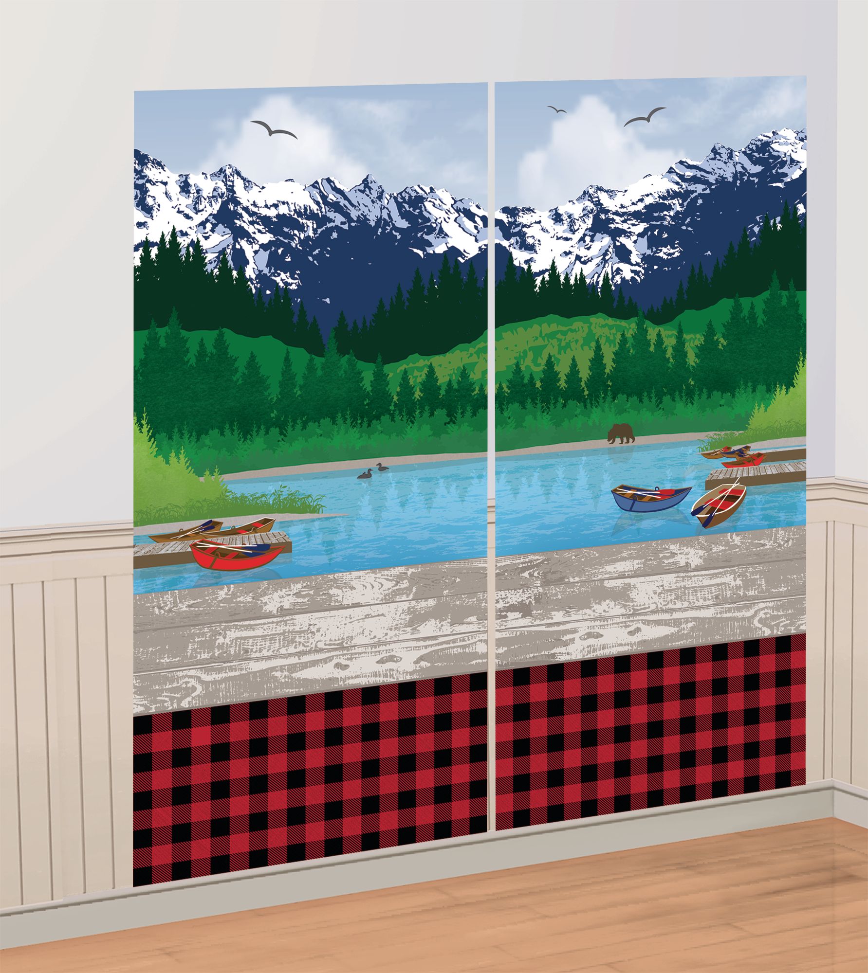 "Oh Canada" Plastic Scene Setter Background Decoration with Photo Booth Props, Multi-Coloured, 65-in, 15-pk, for Canada Day Front_Angled_Right