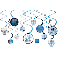 Décorations en spirales Hanoukka, paq. 12 Front_Flat