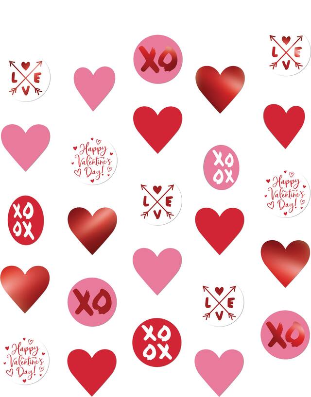 Décorations sur fil coeurs de la Saint-Valentin, paq. 5 Front_Flat