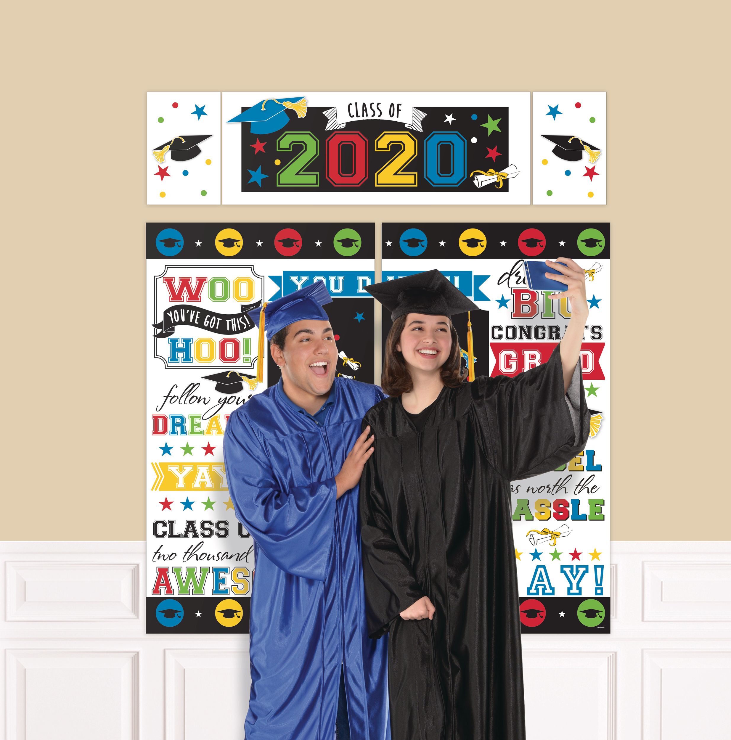 Ballon en aluminium satiné citrouille lanterne et fantôme, orange/blanc, 50 po, gonflé d'air, pour l'Halloween Front_Flat