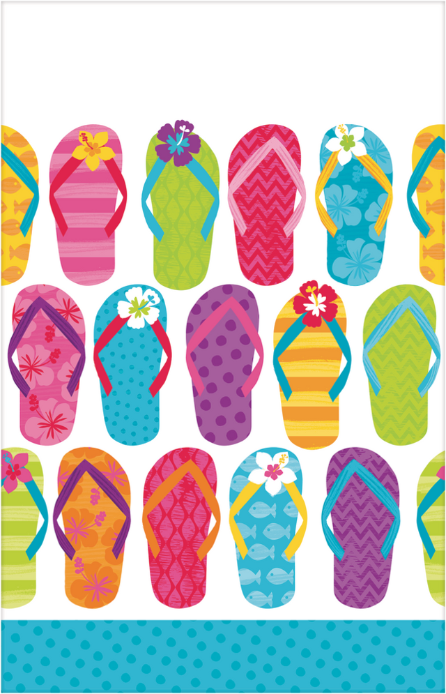 Bright Flip Flop Table Covers, 3pk Party City