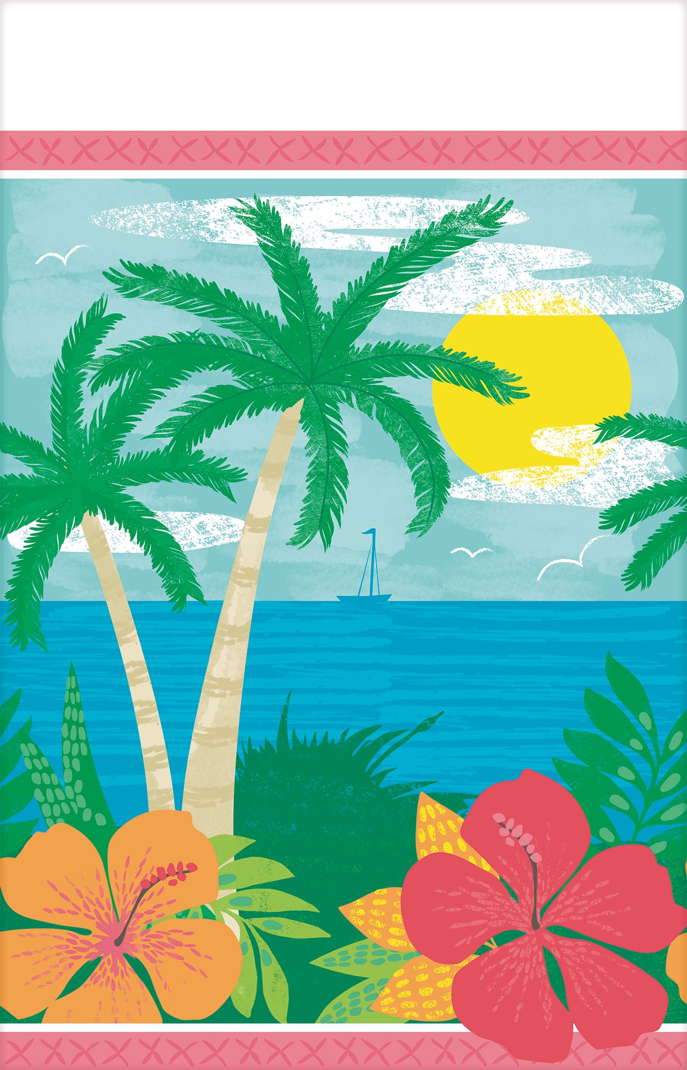 Nappes à motif d'ambiance estivale, paq. 3 Front_Flat