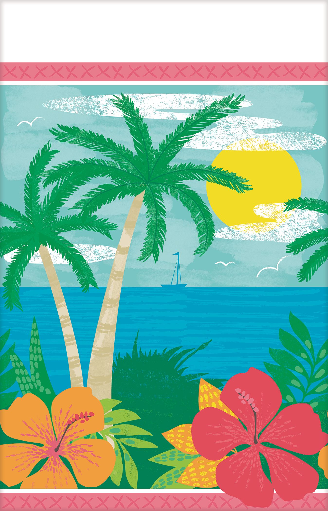 Nappes à motif d'ambiance estivale, paq. 3 Front_Flat