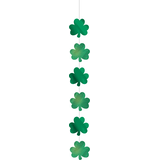Shamrock String Hanging Decorations, Green, 7-ft, 6-pk, for St. Patrick's Day Decorations Front_Flat