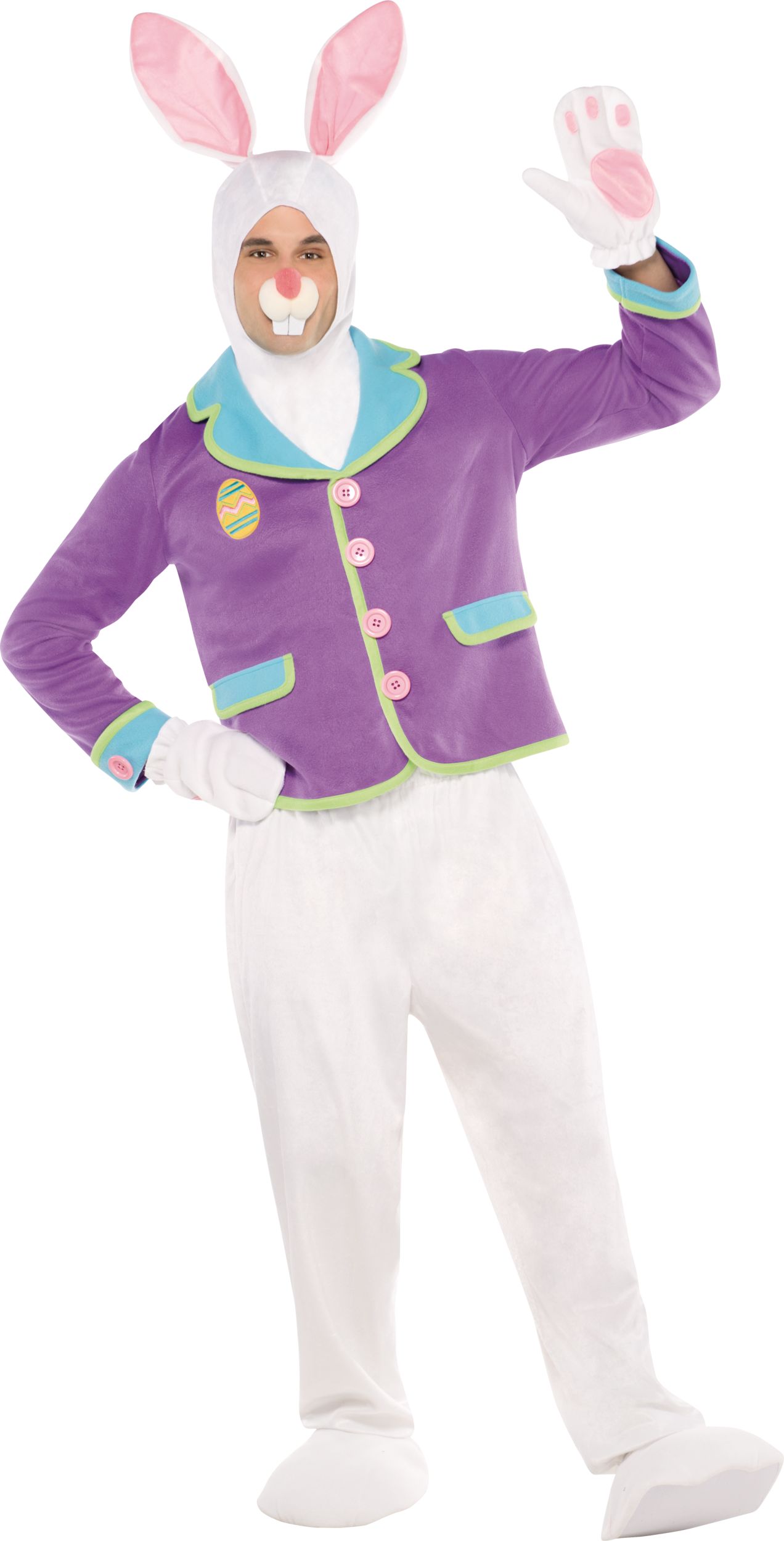 Easter Bunny Adult Costume, Purple Front_Flat