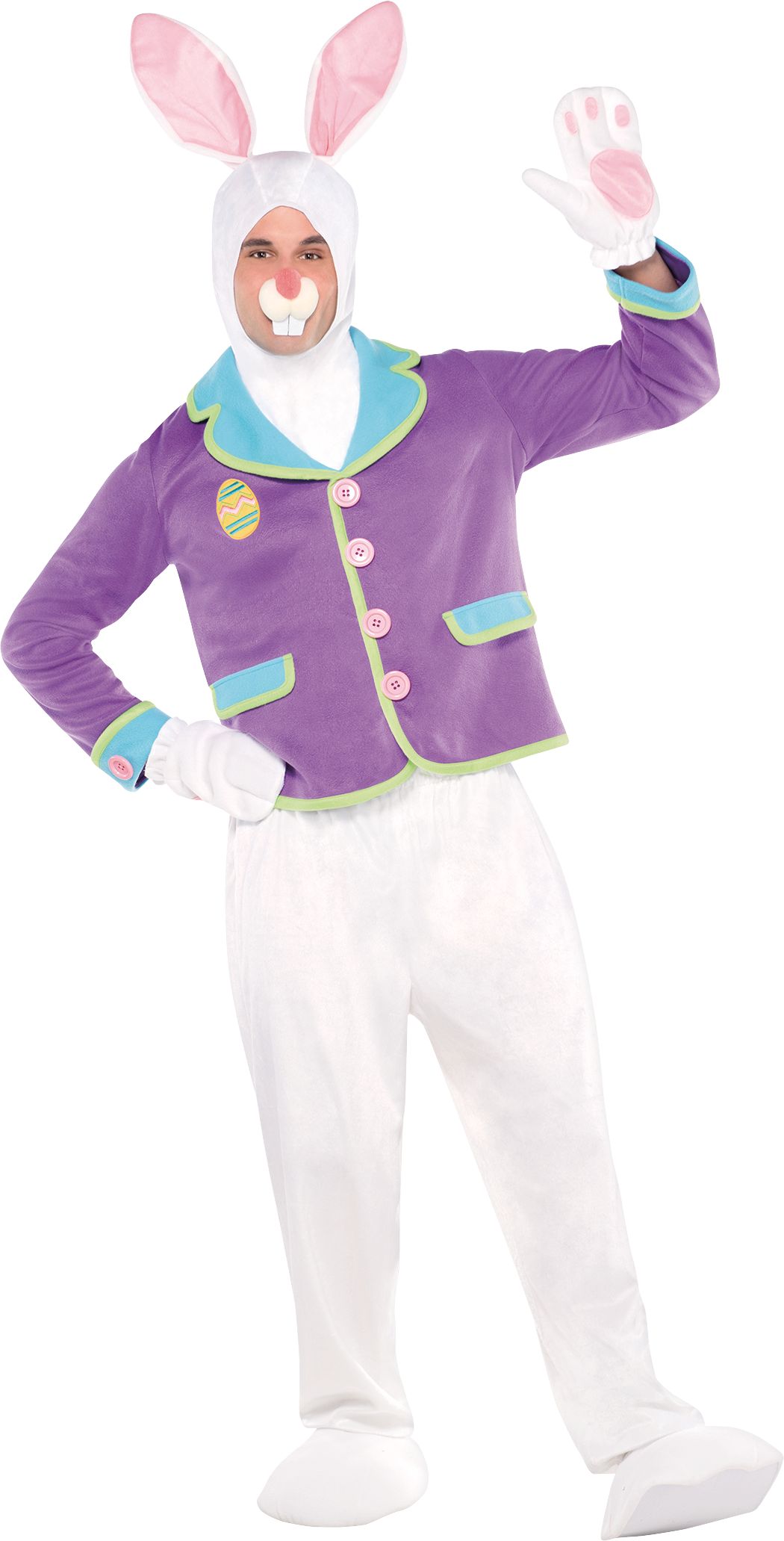 Easter Bunny Adult Costume, Purple Front_Flat