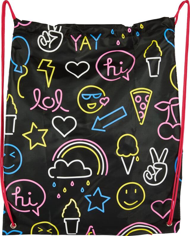 Neon Icons Drawstring Backpack Front_Flat