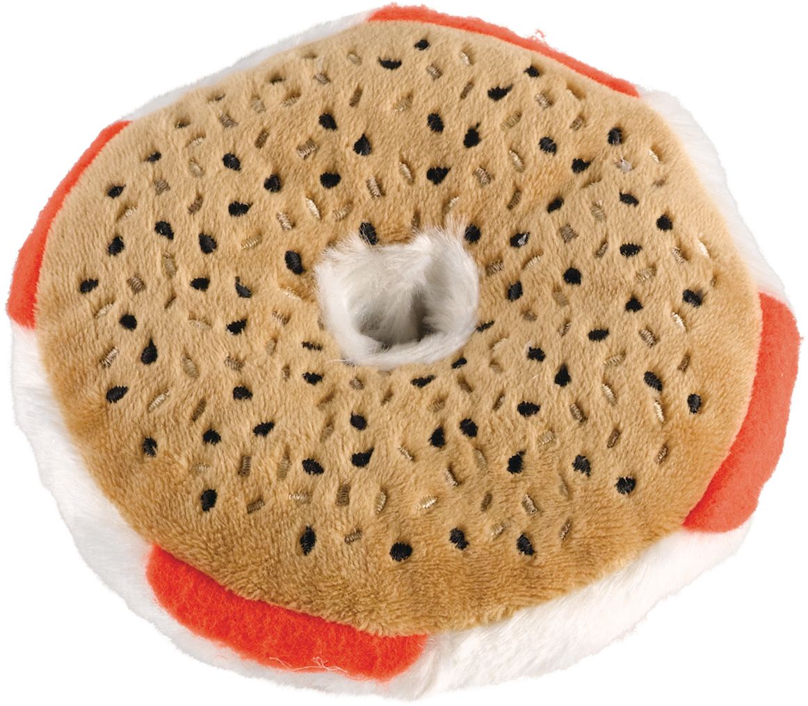 Jouet pour chien bagel lin Overhead_Flat