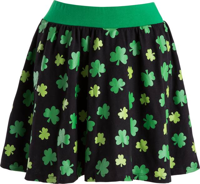 Black Shamrock Skirt Front_Flat