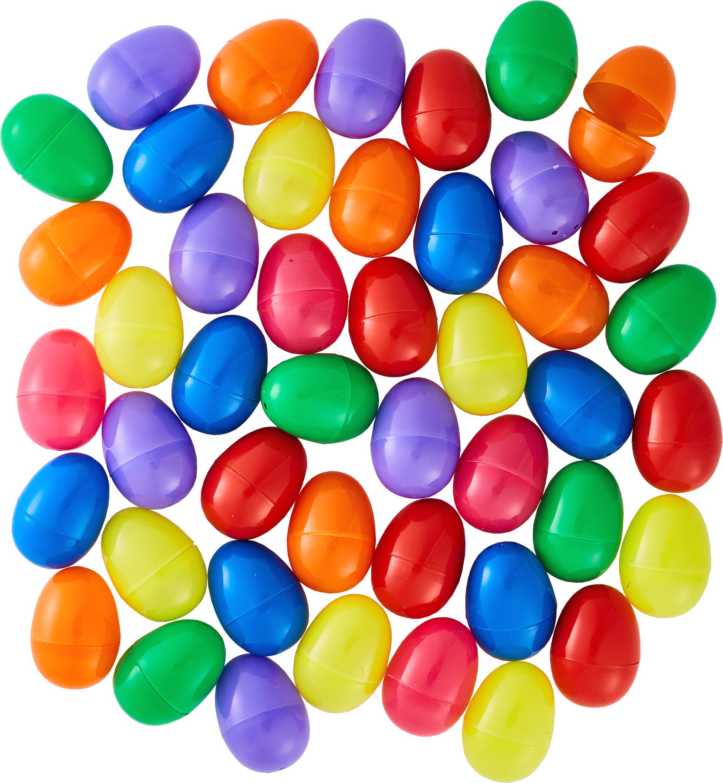Fillable Eggs, Multi-Coloured, 48-pk, for Easter Overhead_Flat