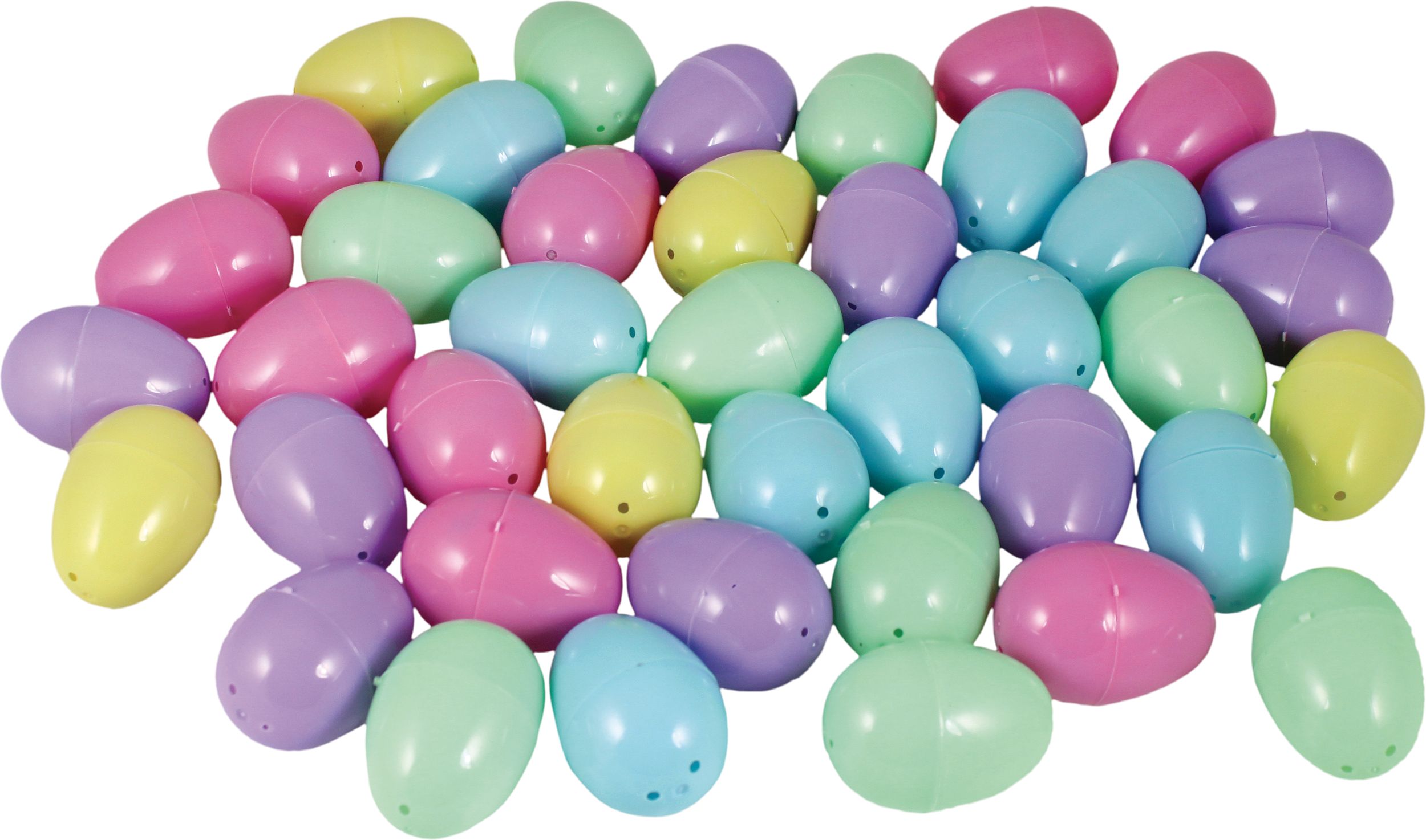 Pastel Fillable Eggs, Multi-Coloured, 48-pk, for Easter Overhead_Flat