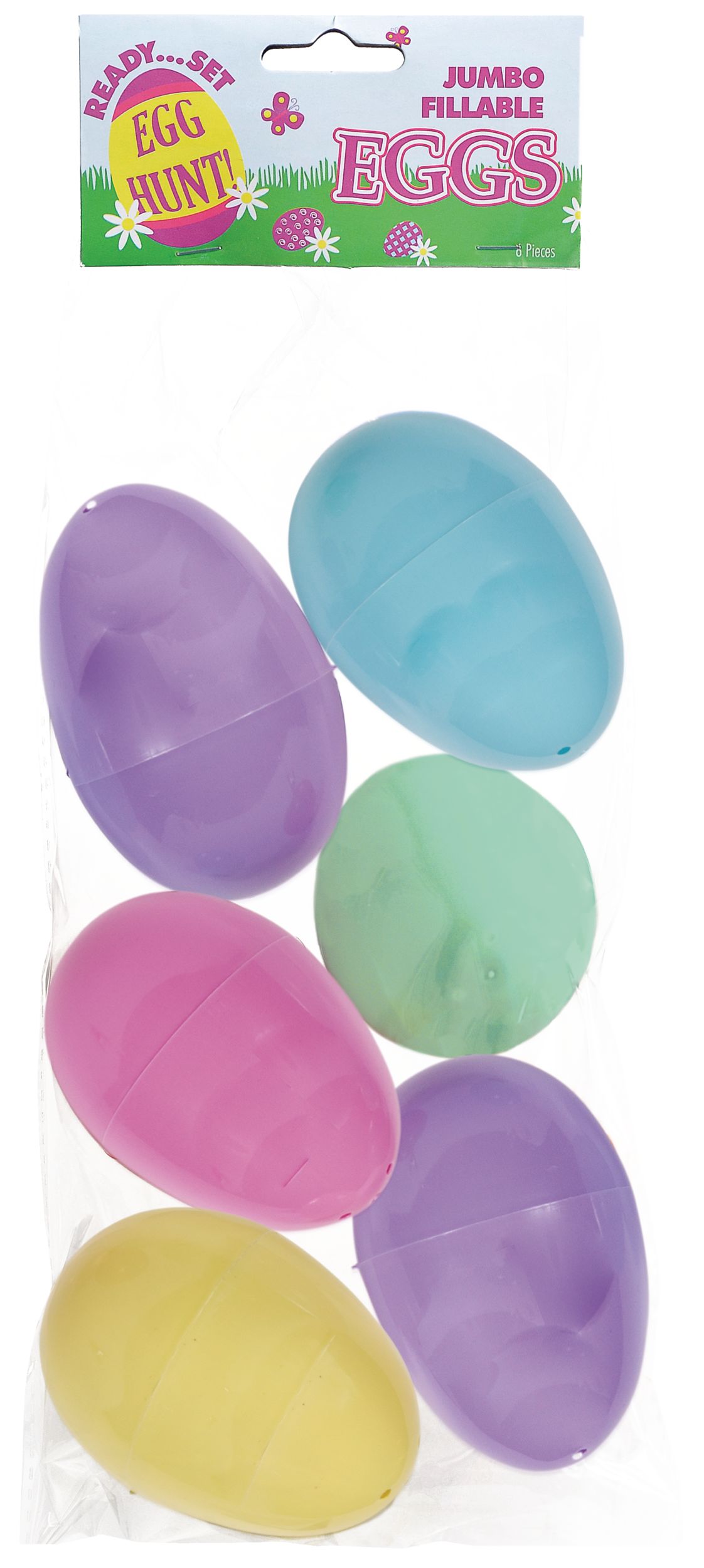 Pastel Fillable Eggs, Multi-Coloured, 6-pk, for Easter Front_Flat