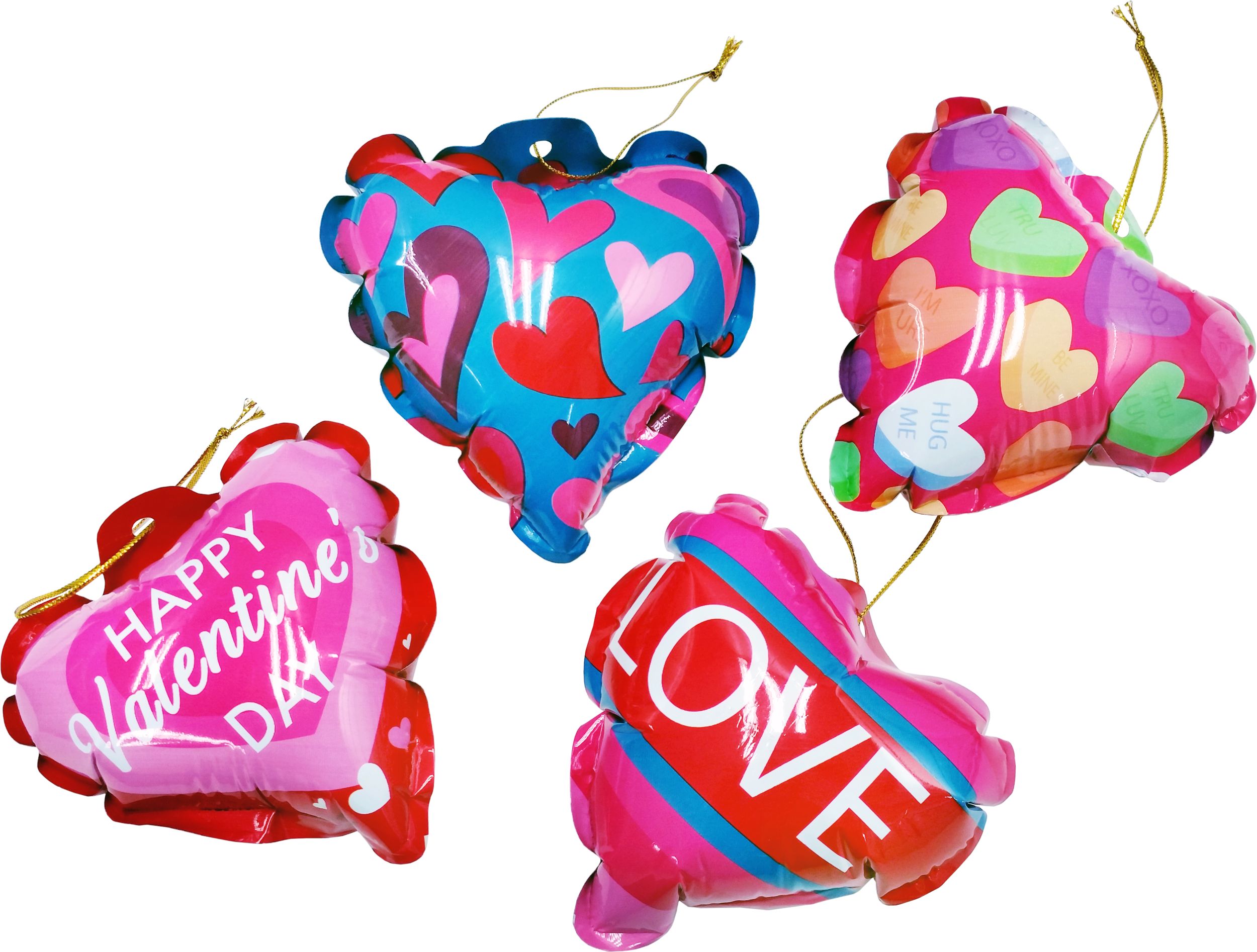 Valentine's Day Self-Inflating Balloons, 4-pk Overhead_Flat