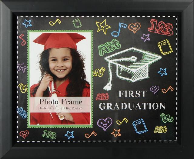 First Graduation Picture Frame, Black Front_Flat