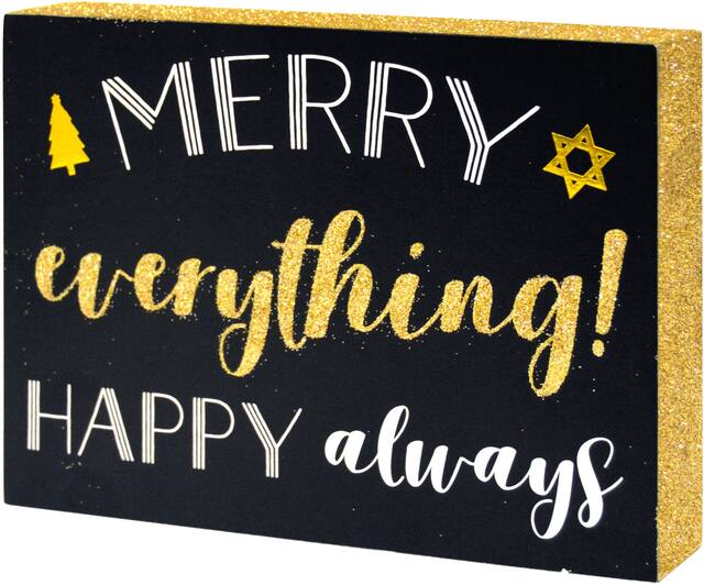 Bloc de décoration étincelant Merry Everything Front_Angled_Left