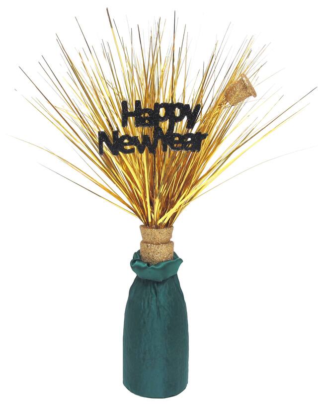 Centre de table fontaine du Nouvel An bouteille de champagne Front_Flat