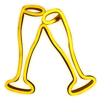 Champagne Flutes Neon Light Front_Flat