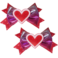 Boucles pour cheveux cœur étincelant, paq. 2 Front_Flat