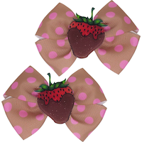 Boucles pour cheveux fraise au chocolat, paq. 2 Front_Flat