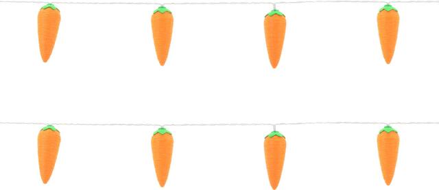 Carrot LED Light Up Strings Light Hanging Decoration, Orange, 3.5-ft, 8 Lights, for Easter Front_Flat
