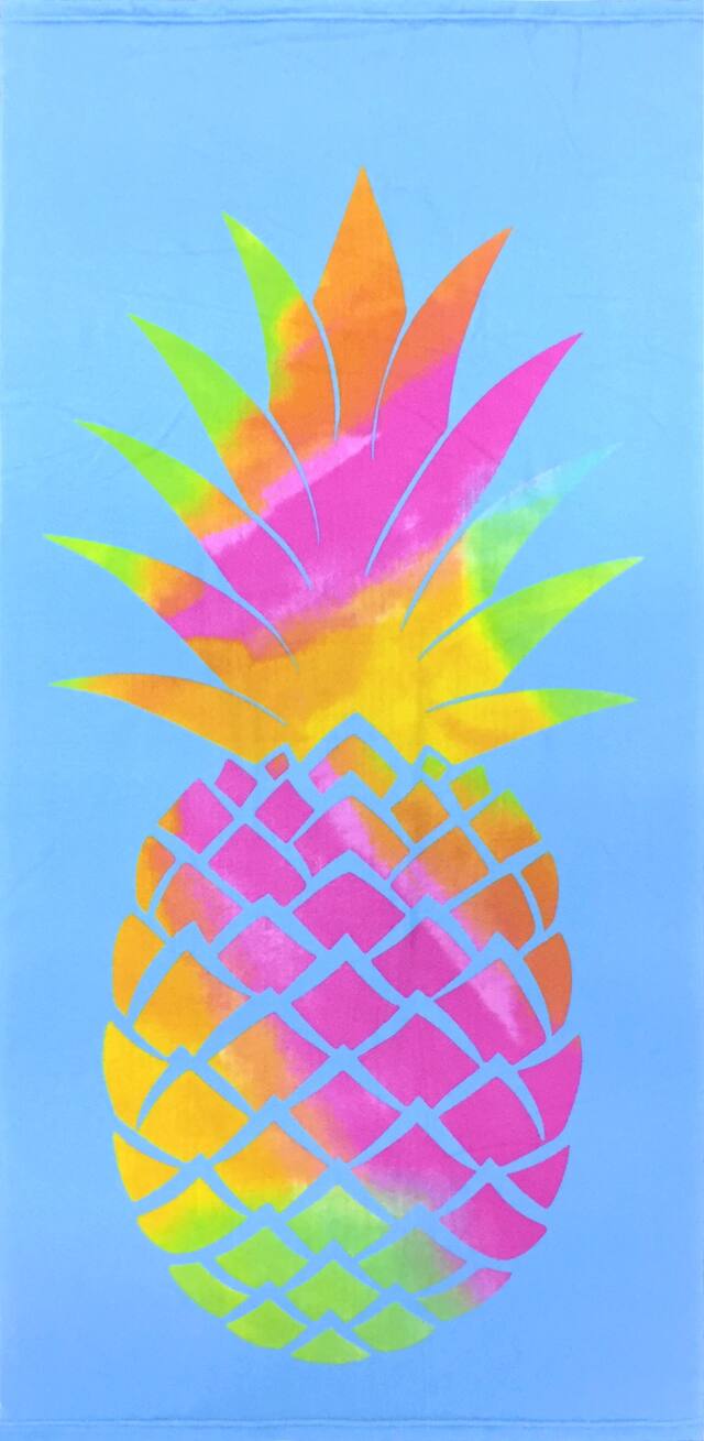 Serviette de plage ananas coloré Front_Flat