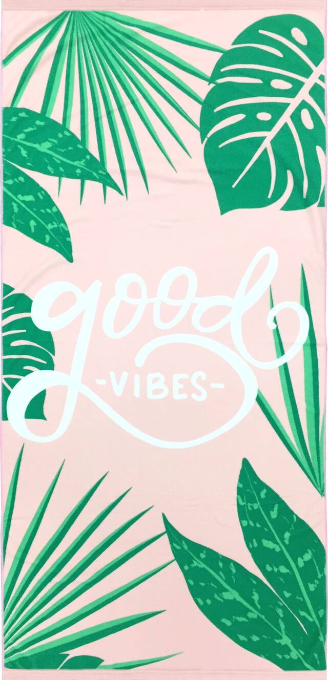 Good Vibes Beach Towel Front_Flat